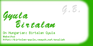 gyula birtalan business card